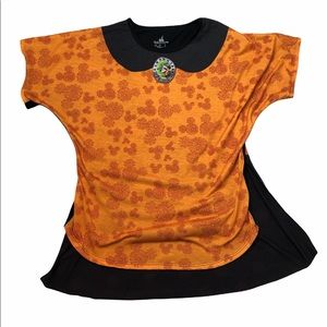 Walt Disney World Parks Womens Minnie Mouse Halloween Witch TShirt With Cape